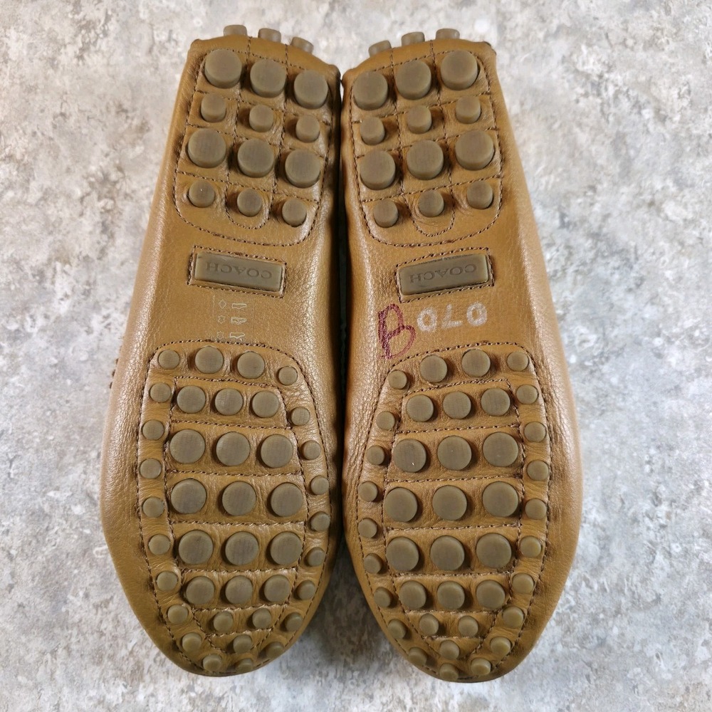 Coach Nadia Driving Moccasins Women 7.5 B Tan Leather Tassel Loafers A0954 - Picture 9 of 9